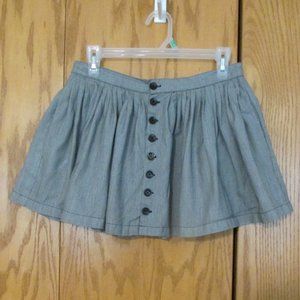 KIMCHI & BLUE WOMENS JUNIOR'S SIZE 5 SKIRT BLACK PIN STRIPE MINI STEAMPUNK PLEAT